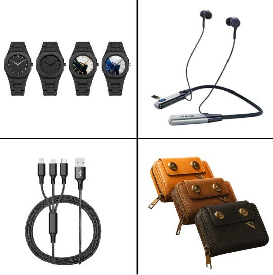 4 in 1 Combo Package – Recrsi 200H Neckband+Arabic Aura Watch+Card Holder Moneybag+3 in 1 Charging Cable