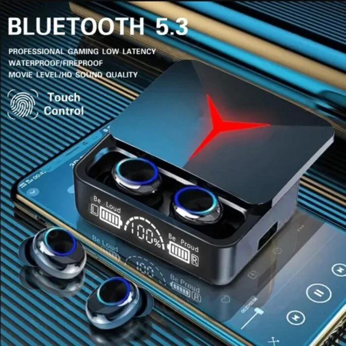 M90 Pro TWS Earbuds Bluetooth 5.3 Wireless HiFi Bass ENC LED Case