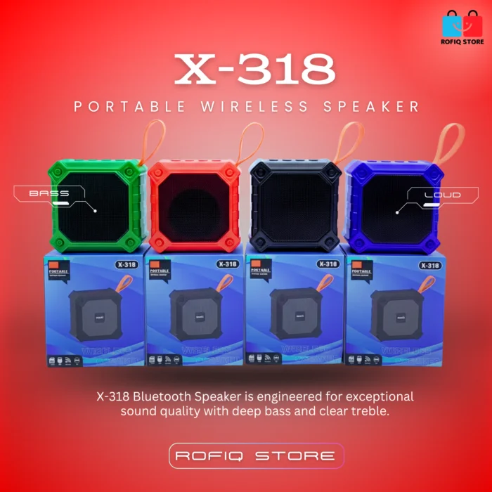 X-318 Portable Bluetooth Speaker Loud Bass Outdoor USB TF Support
