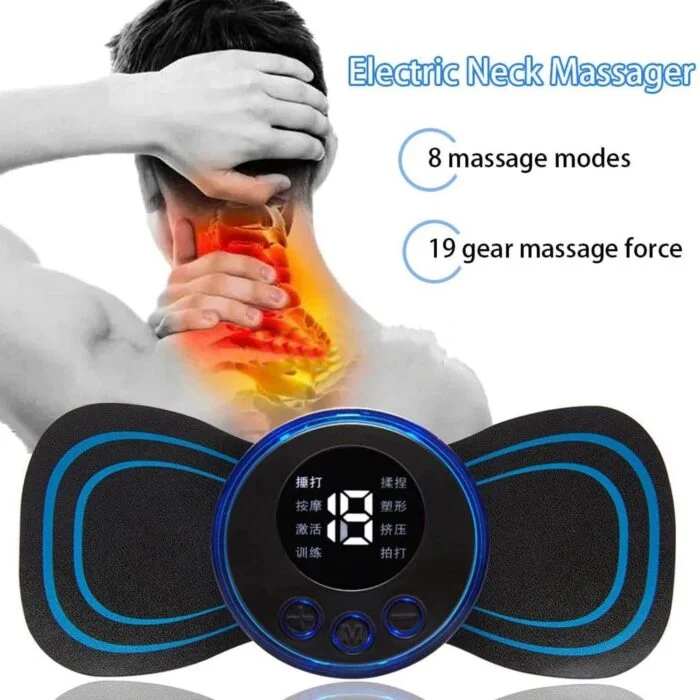 Electric Neck Massager – 8 Massage Modes & 19 Level Intensity Portable Neck Relaxation Massager